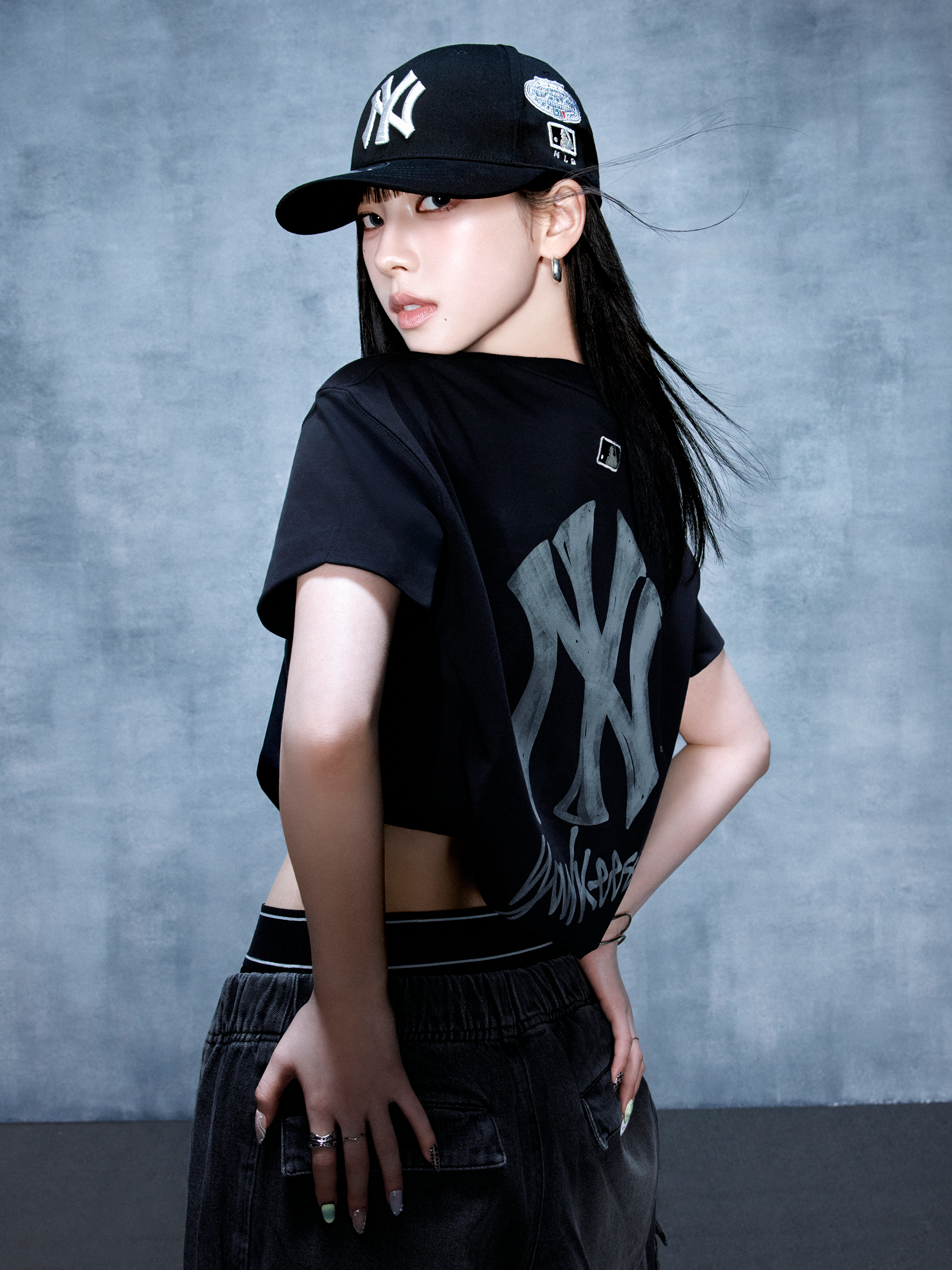 Mlb Basic Simple Street Logo Oversized Short-Sleeve T-shirt New York Yankees