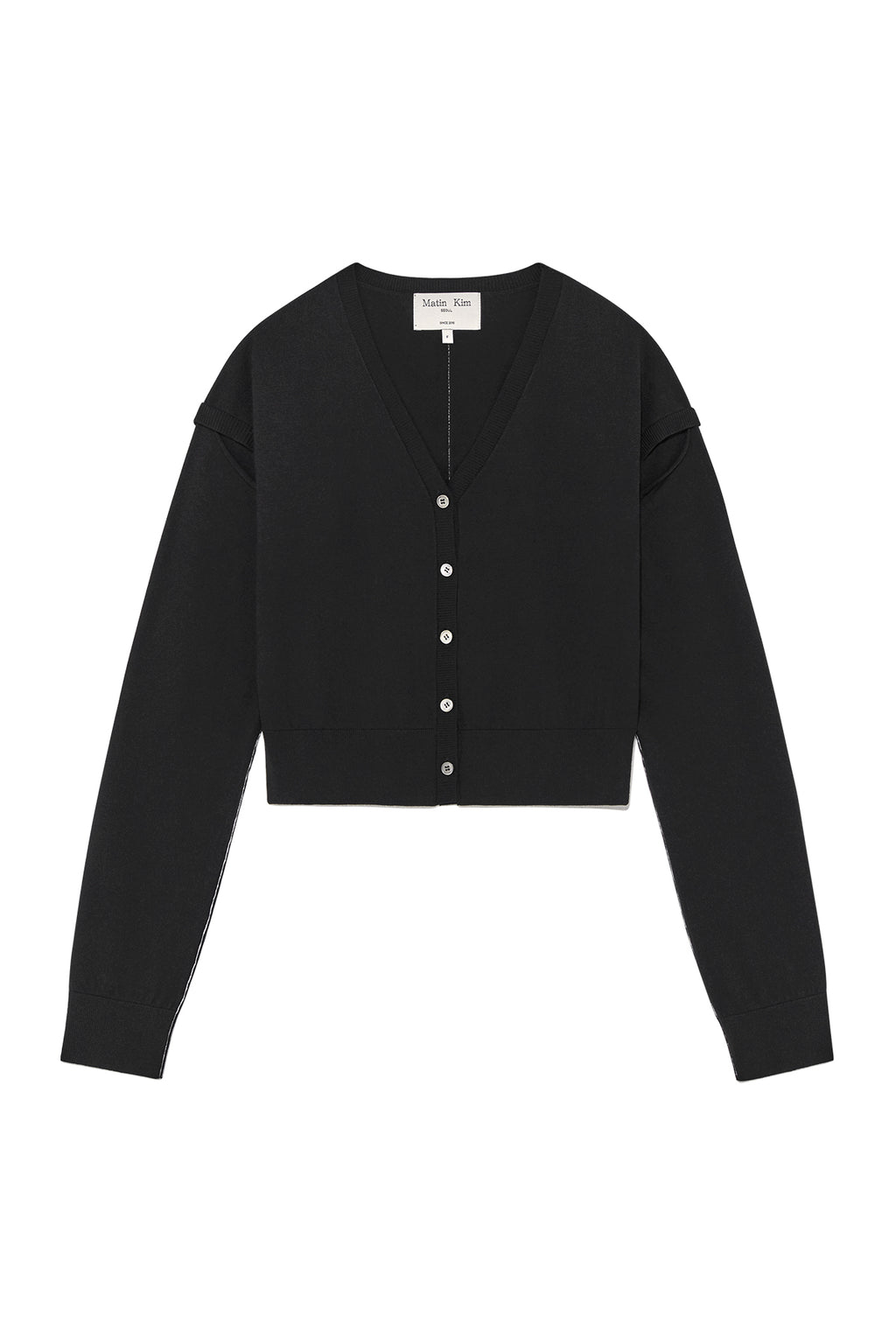 Matinkim Slit Detail Button Cardigan IN Black