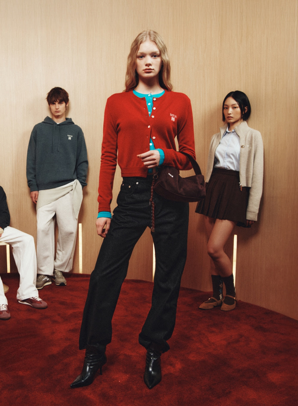 [satur] (W) Straight Semi Loose Fit Denim Pants - Black