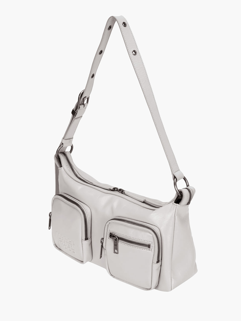 Margesherwood Outpocket Hobo light grey glossy plain