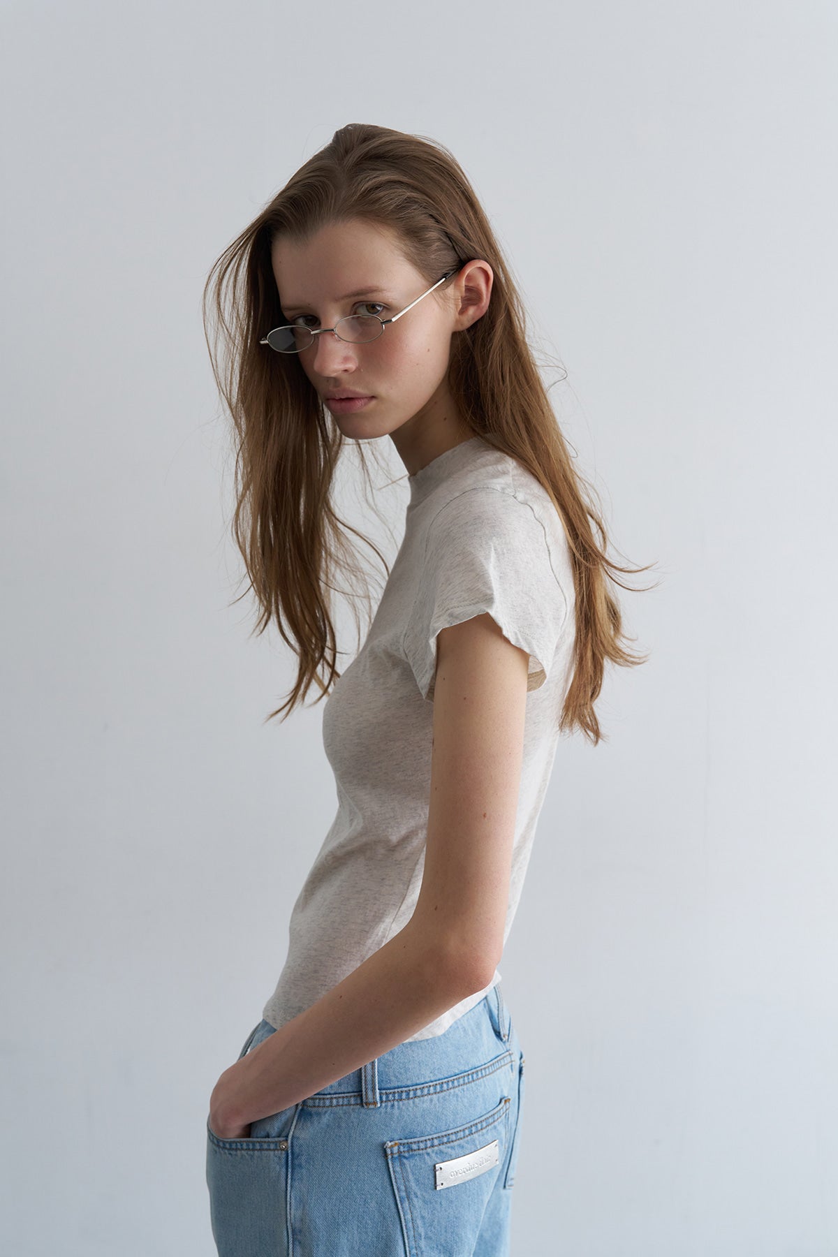 Overdueflair Of Natural Slim T-Shirt Oatmeal