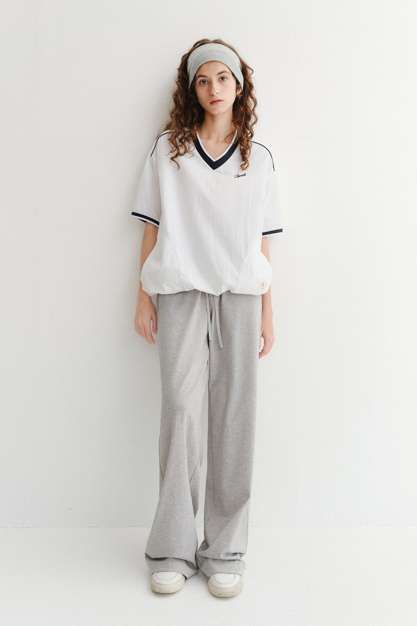 Dunst Unisex V-Neck Woven Top White