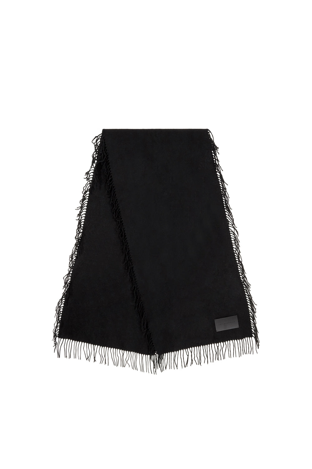 Treemingbird Fringed Cashmere Muffler Black