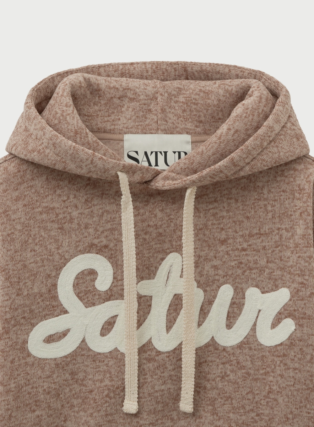 [satur] Lugo Heather Terry Hoodie - Brown