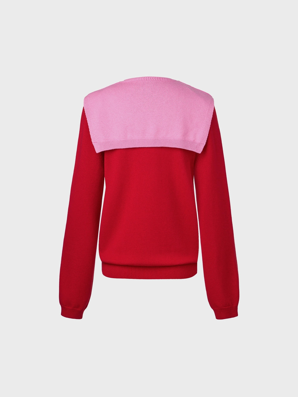 EENK Muffler Layered Knitwear Top - Red