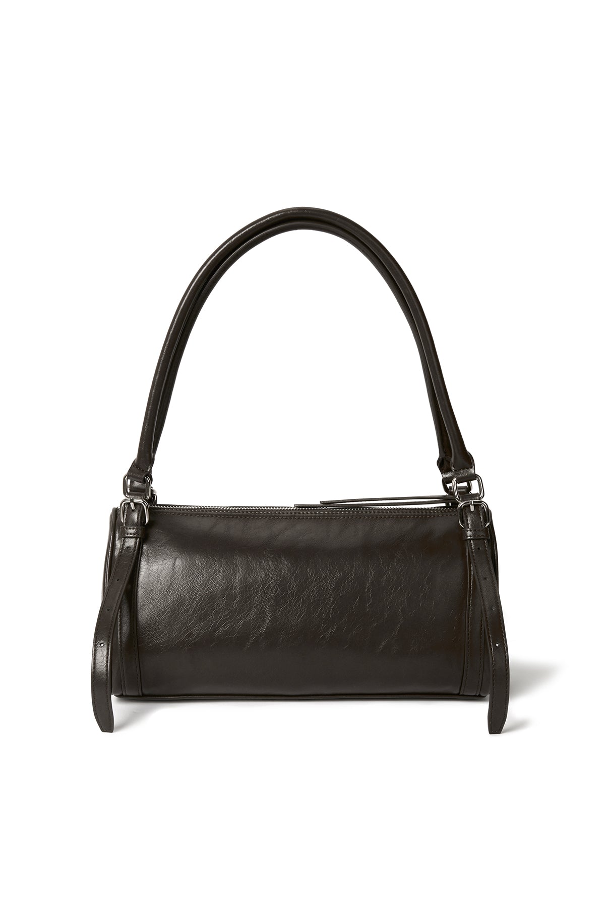 [matinkim] BUCKLE STRAP SHOULDER BAG IN BROWN