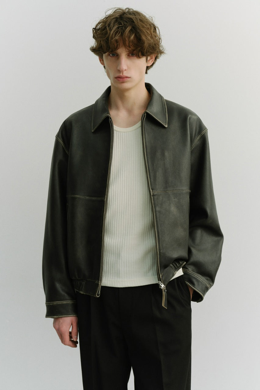 Dunst Unisex Drizzler Leather Jacket Brushed Black