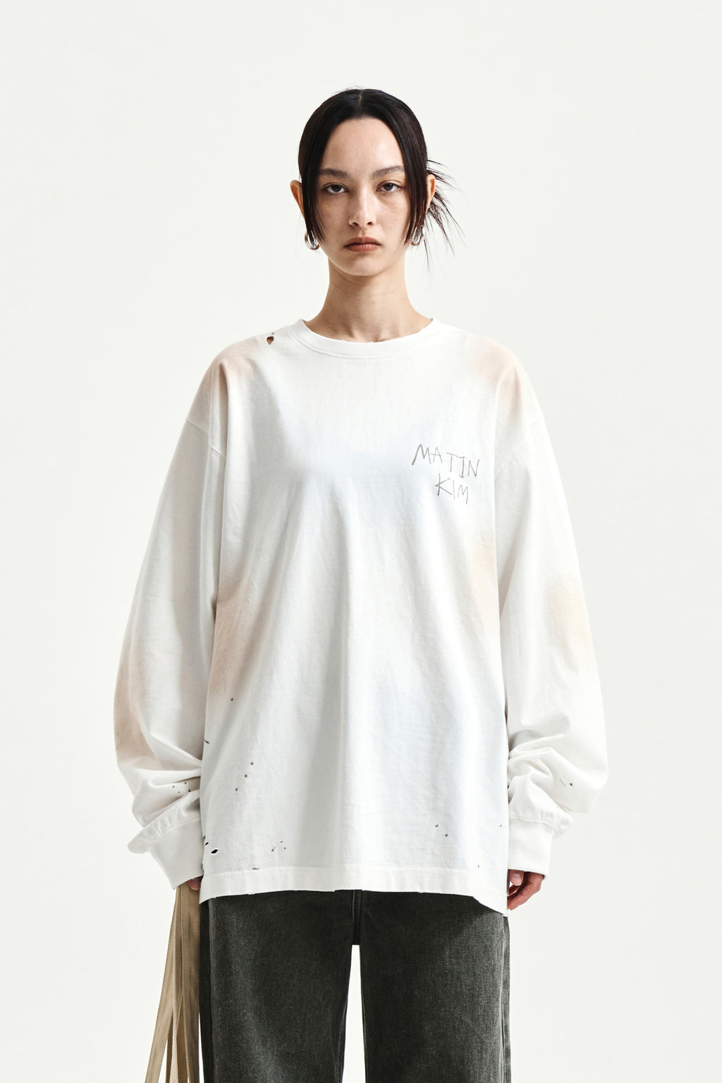 Matinkim Vintage Washed Logo Top IN Ivory