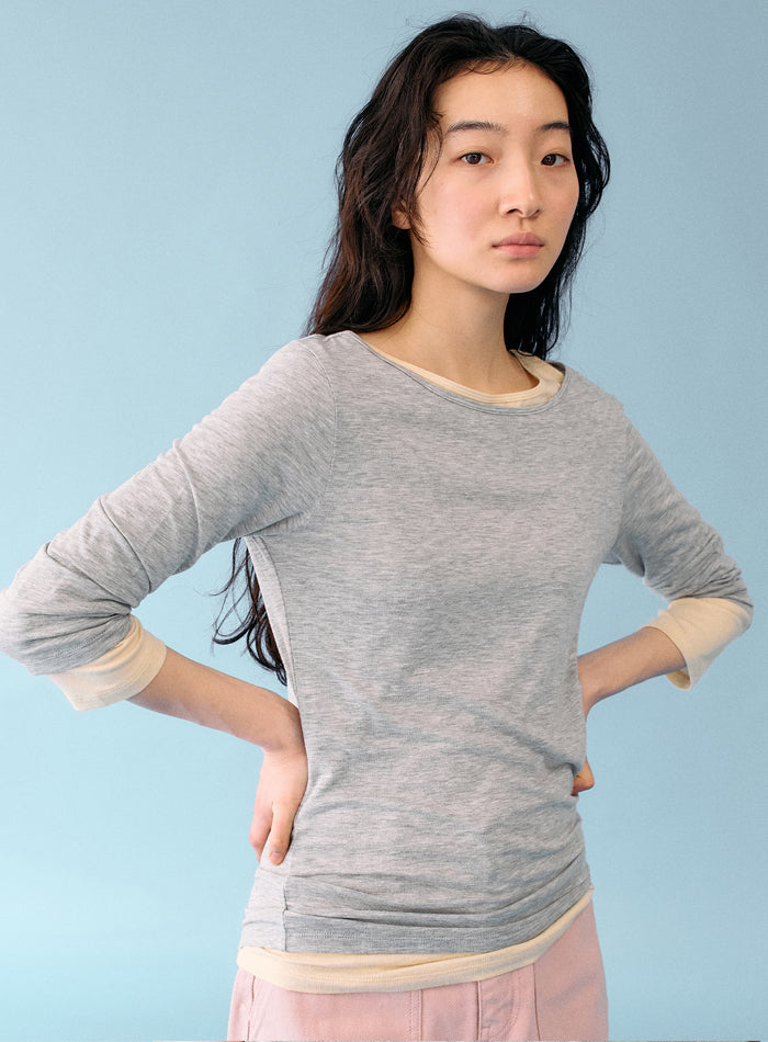 Mango Maniplease Powder Tee Melange Grey