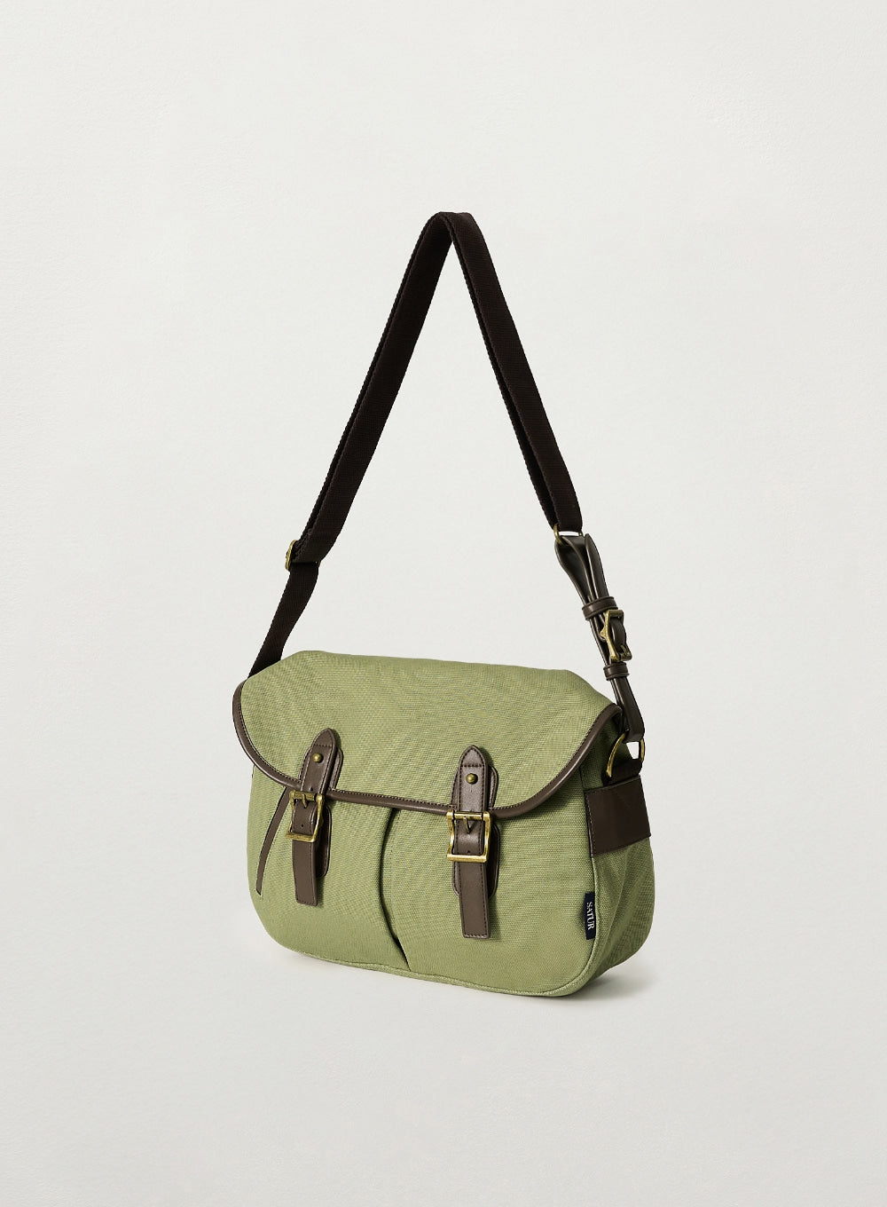 [satur] Classic Canvas Shoulder Bag - Khaki