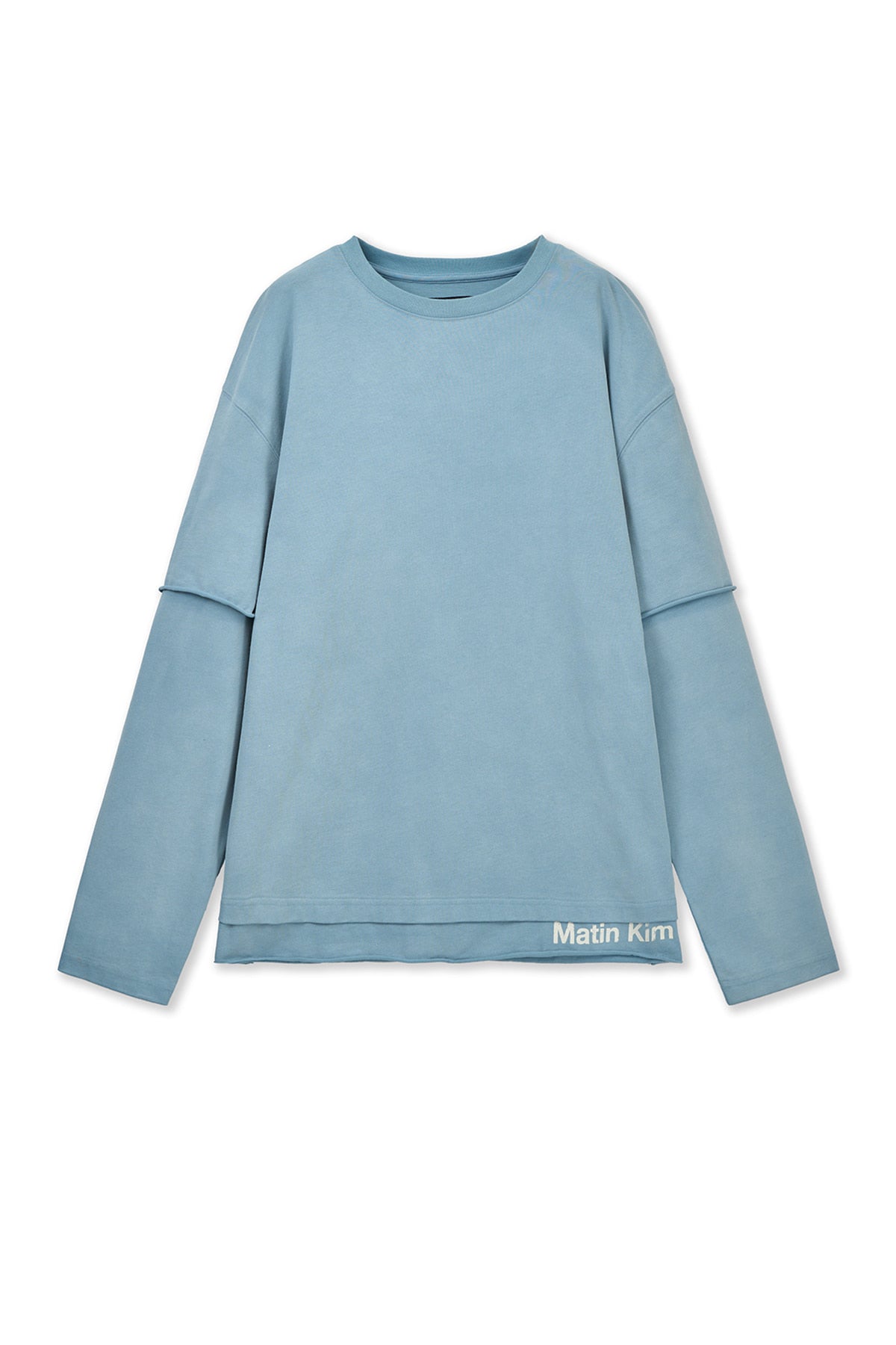 Matinkim Spray Effect Layered Top For Men IN Light Blue