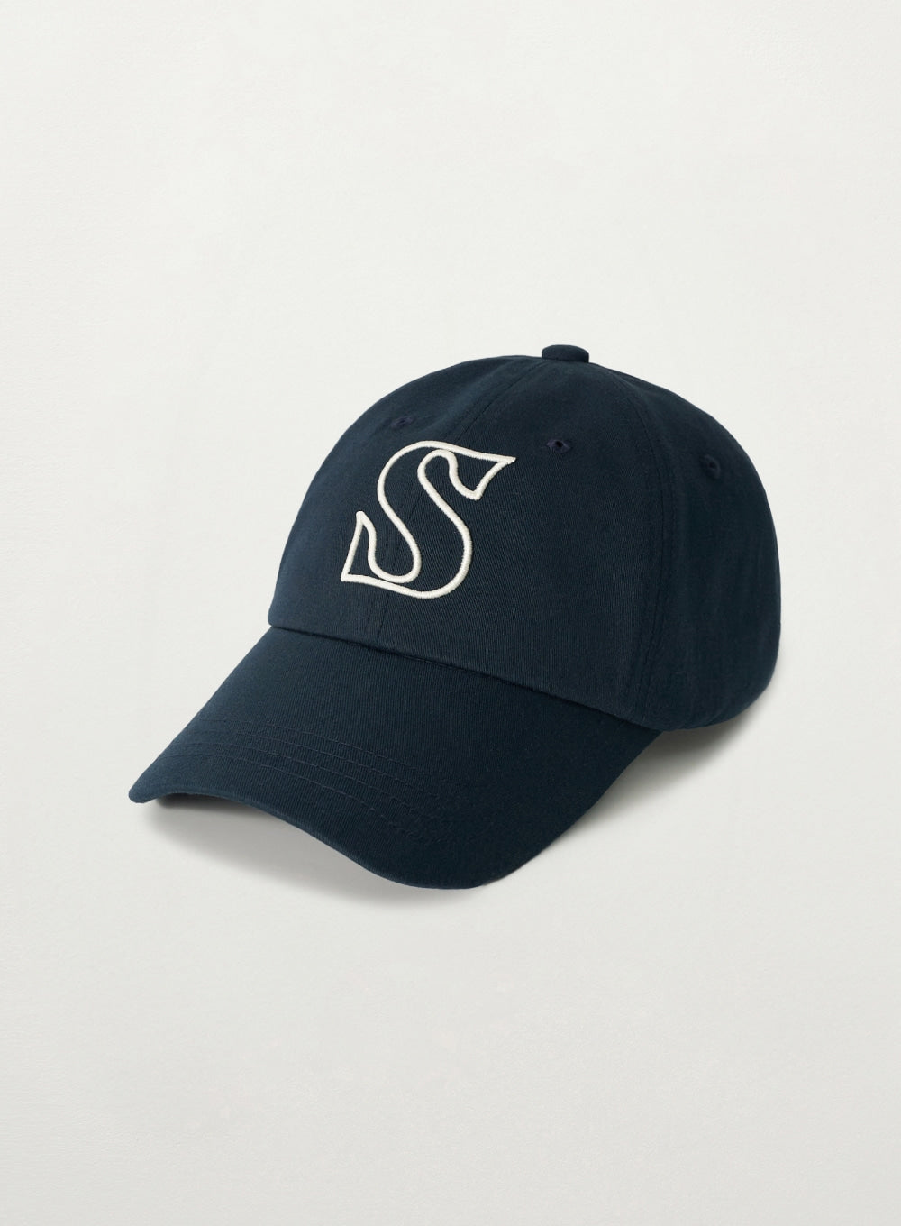 Satur S Logo Vintage Casual Ball Cap - Navy
