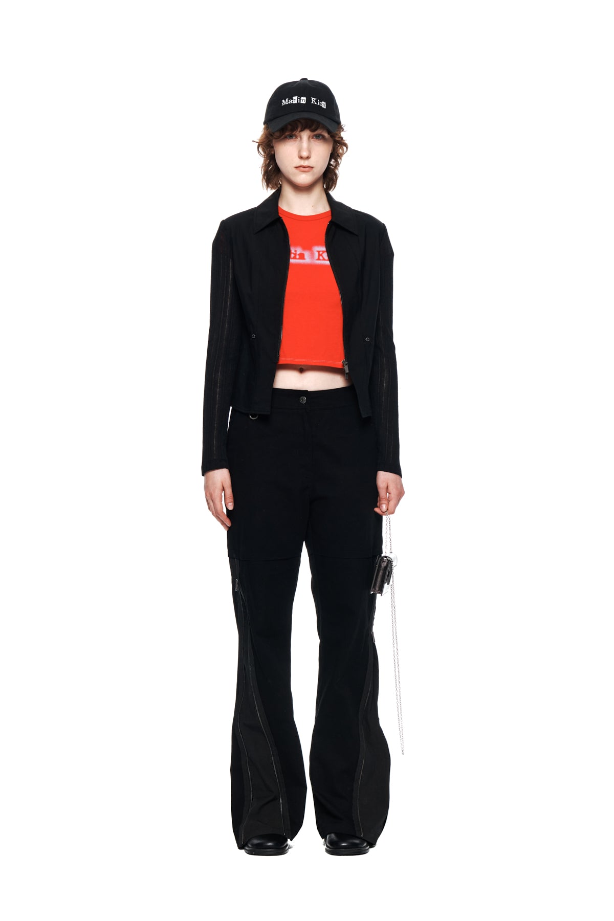 Matinkim Zipper Point Boots Cut Pants IN Black