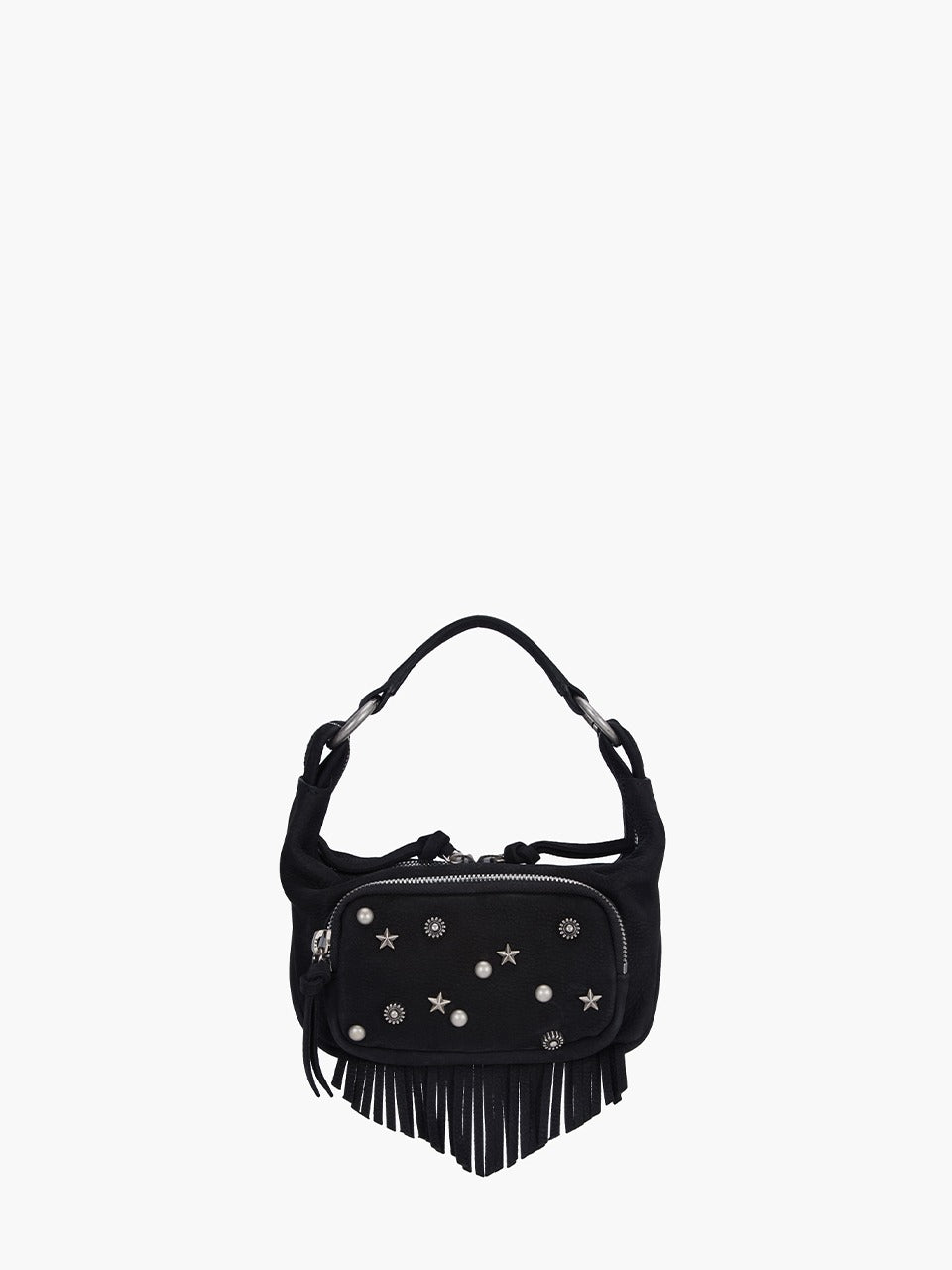 Margesherwood City Hobo Micro black studded nubuck