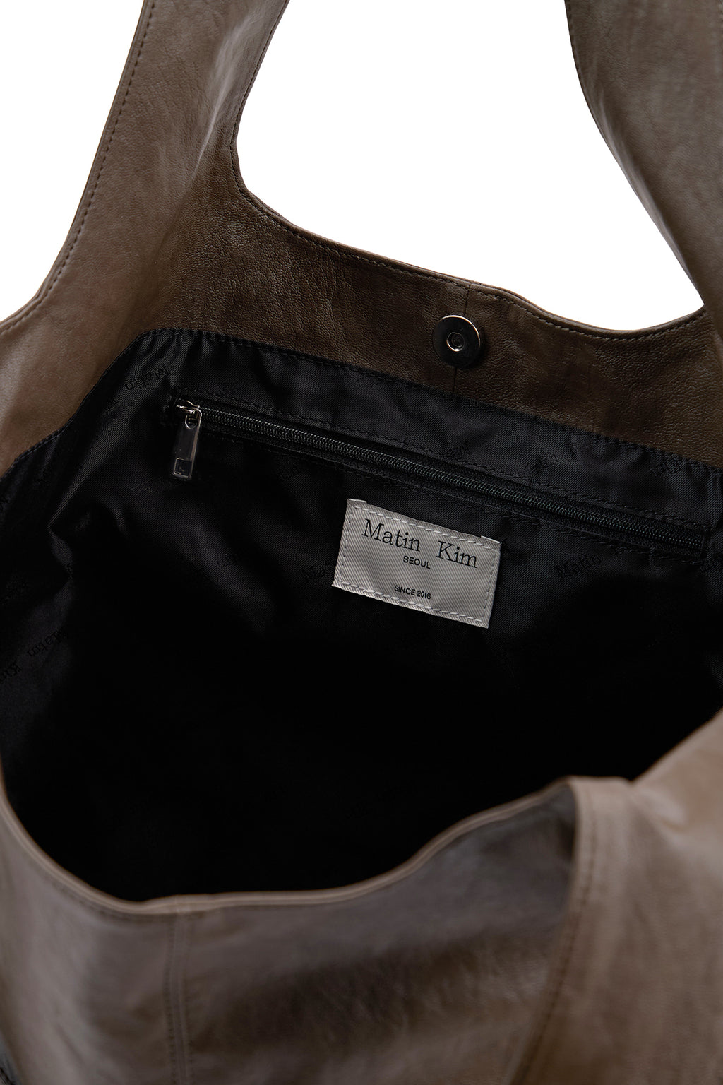 Matinkim Side String Leather Big Shoulder Bag IN Brown