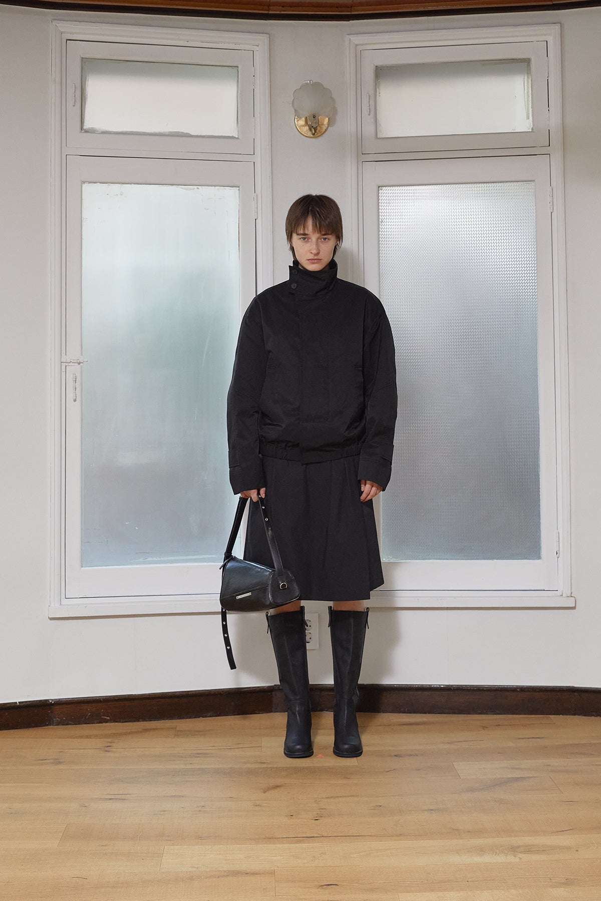 [matinkim] TRENCH BOMBER JUMPER FOR WOMEN IN BLACK