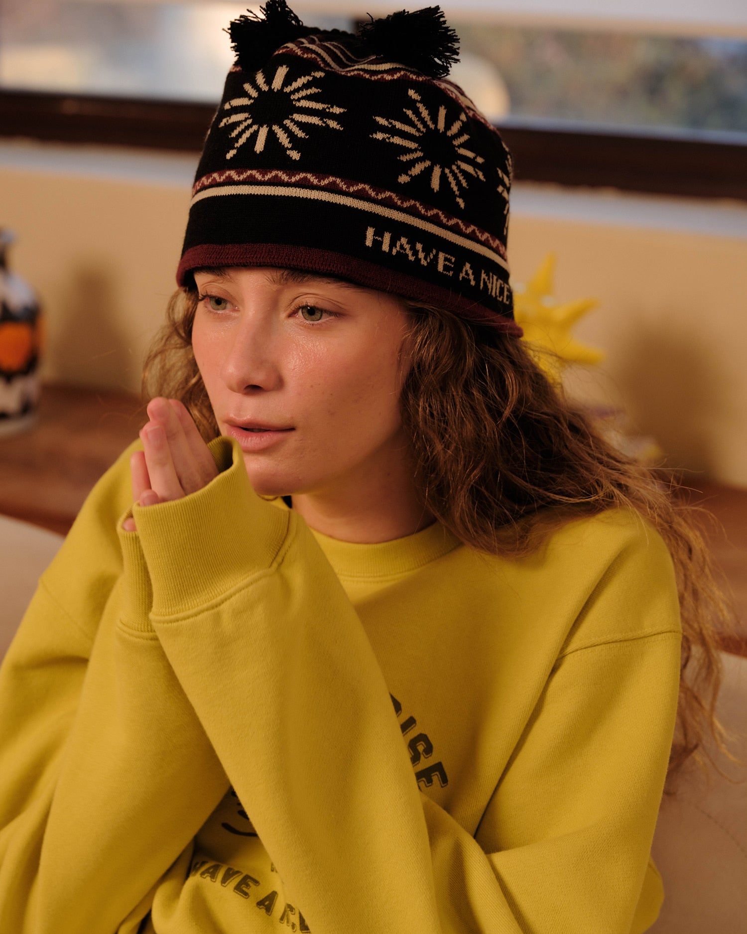 HS Symbol Tassel beanie_Black