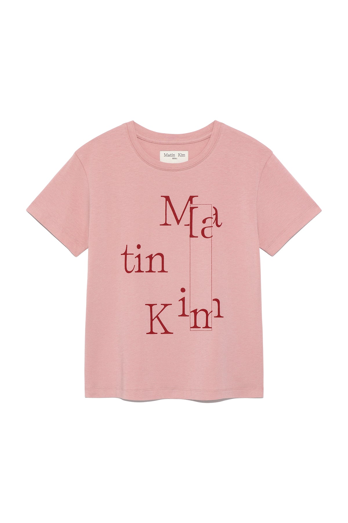 Matinkim Patchwork Graphic Printing Logo Top IN Pink