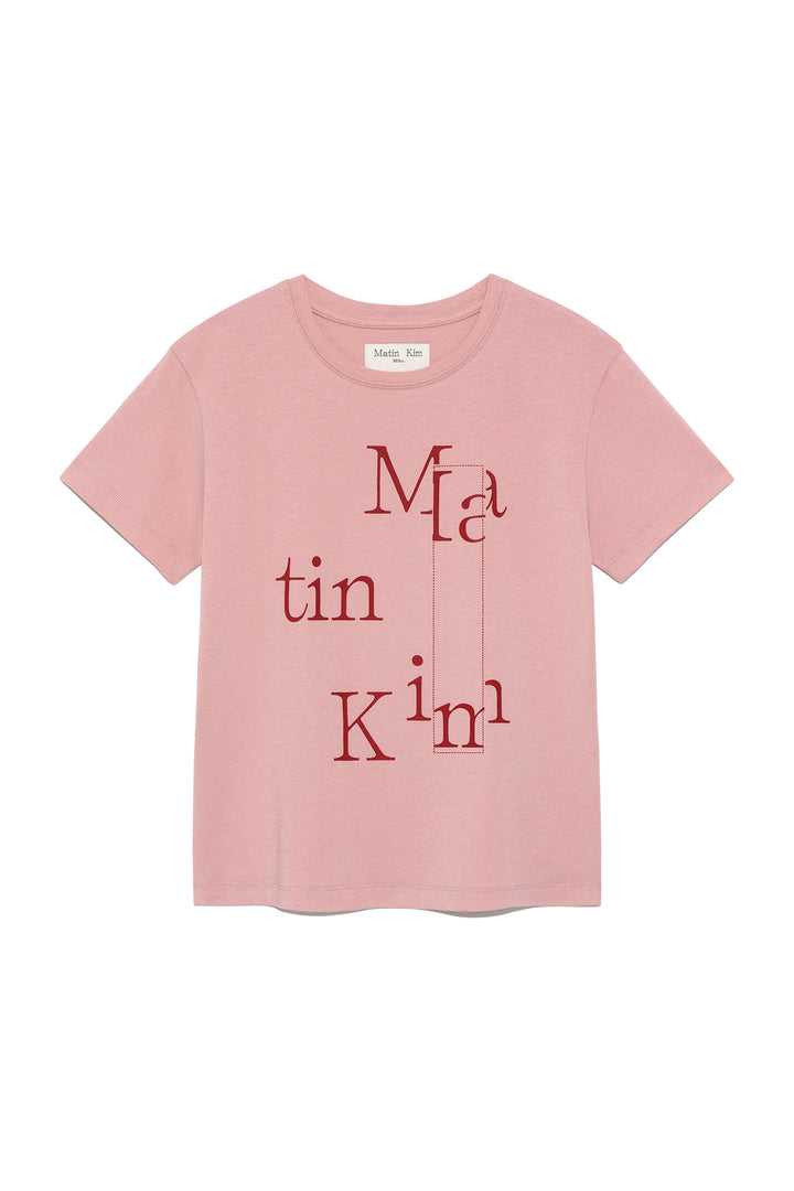 Matinkim Patchwork Graphic Printing Logo Top IN Pink