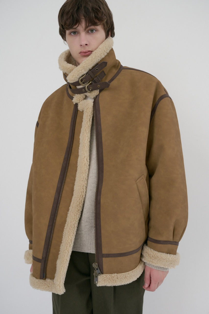 Dunst Unisex B-3 Shearling Jacket Camel