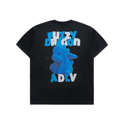 FUZZY FONT DRAGON SHORT SLEEVE T-SHIRT BLACK