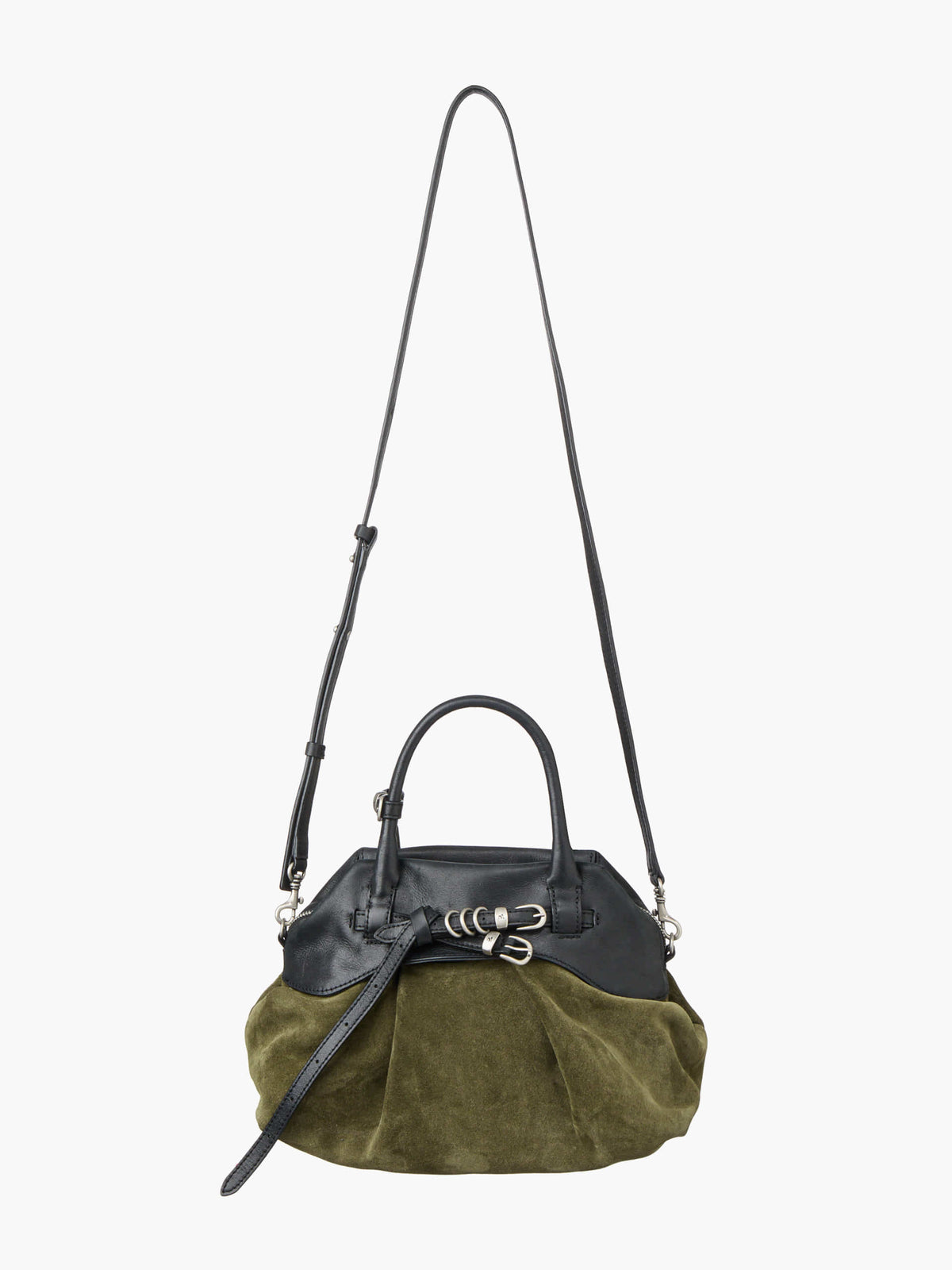 Margesherwood Soft Grandma Layered Mini Bag dark olive suede