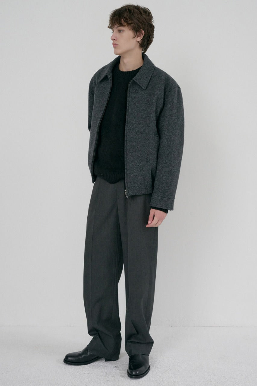 Dunst Unisex Collared Wool Blouson Charcoal Grey