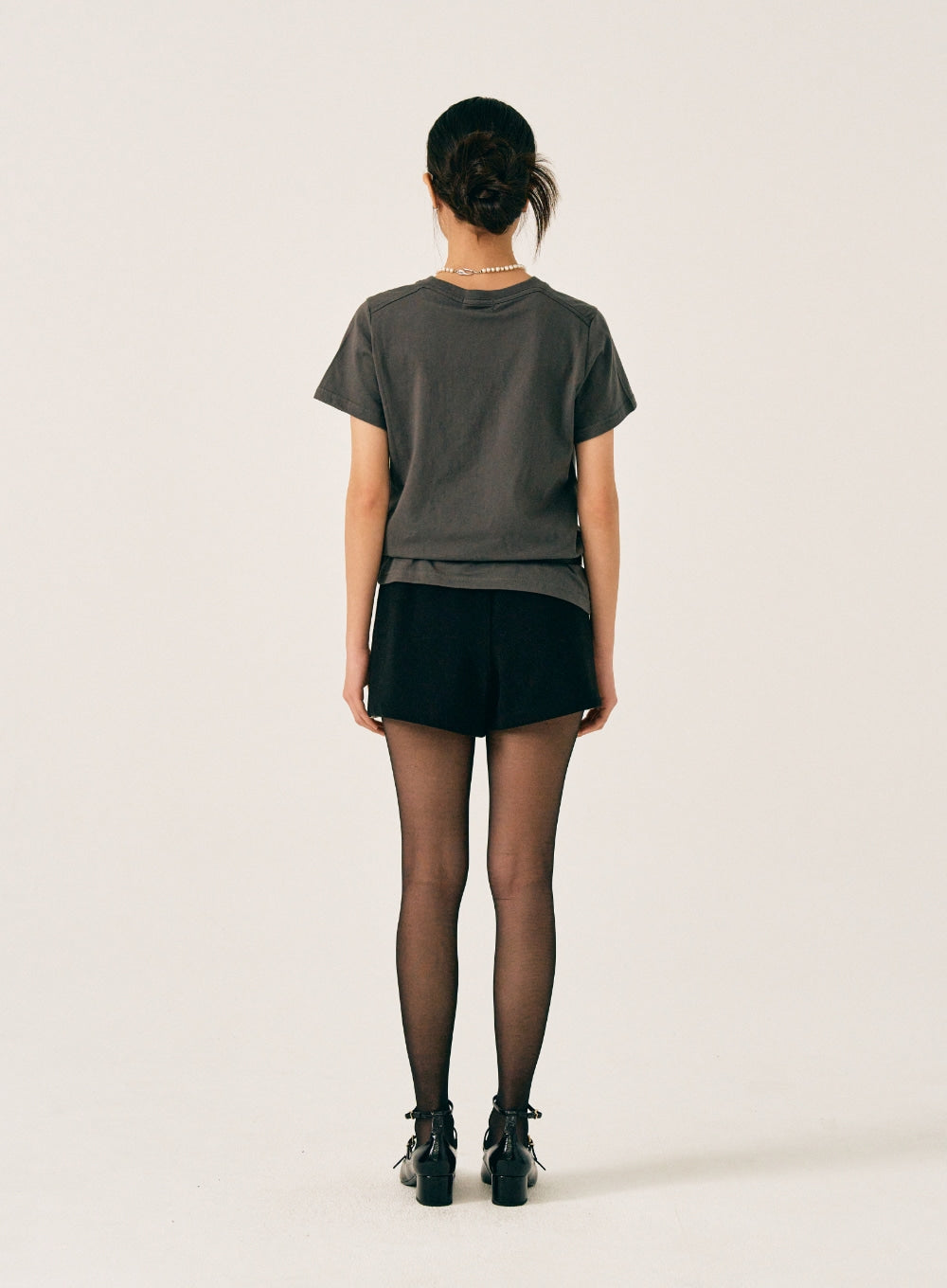 [satur] (W) Sun Retro Graphic T-Shirt - Retro Charcoal