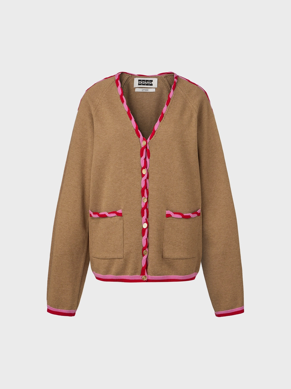 EENK Twist Edge Knitwear Cardigan - Beige
