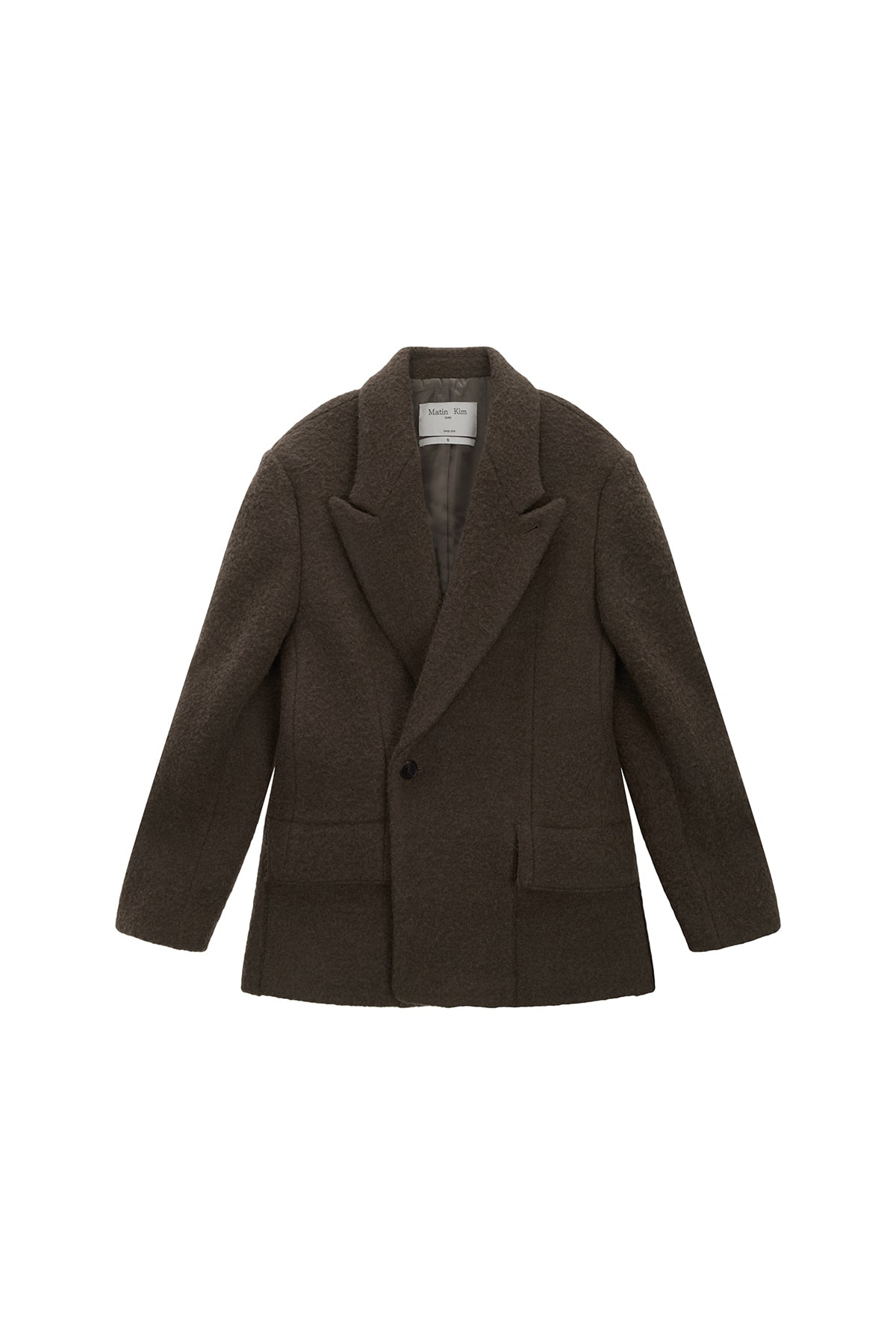 Matinkim Two Button Pocket Wool Jacket IN Khaki Brown