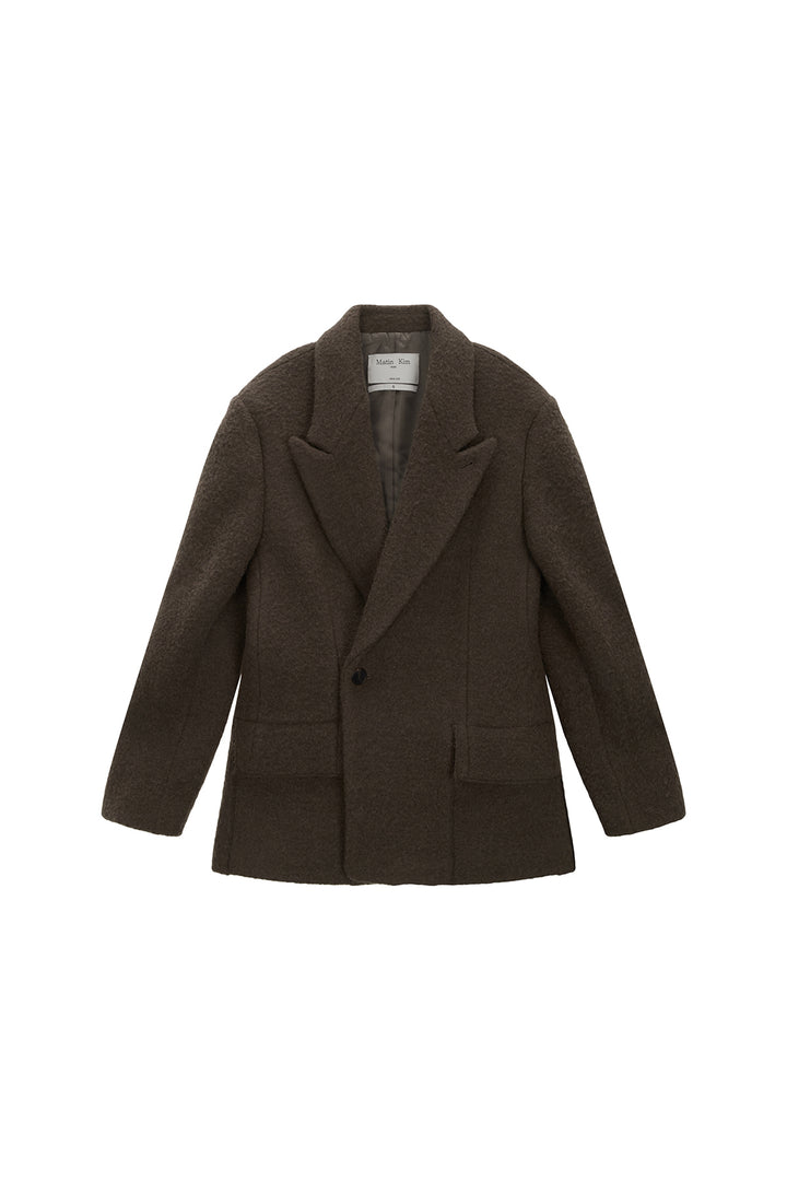 Matinkim Two Button Pocket Wool Jacket IN Khaki Brown