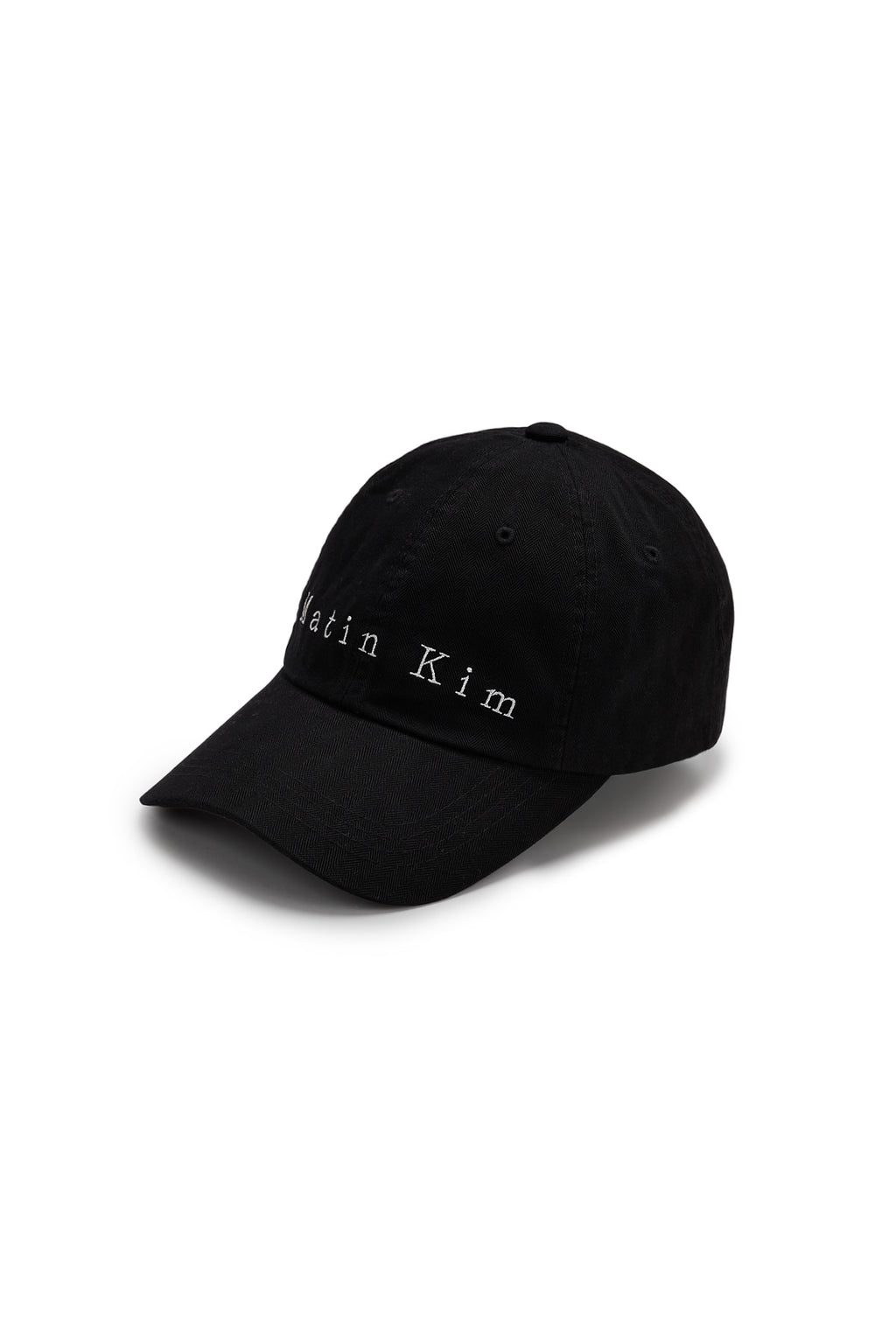 [matinkim] MATIN HERRINGBONE TYPO BALL CAP IN BLACK