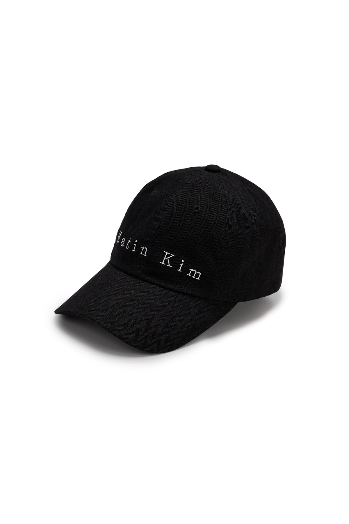 [matinkim] MATIN HERRINGBONE TYPO BALL CAP IN BLACK