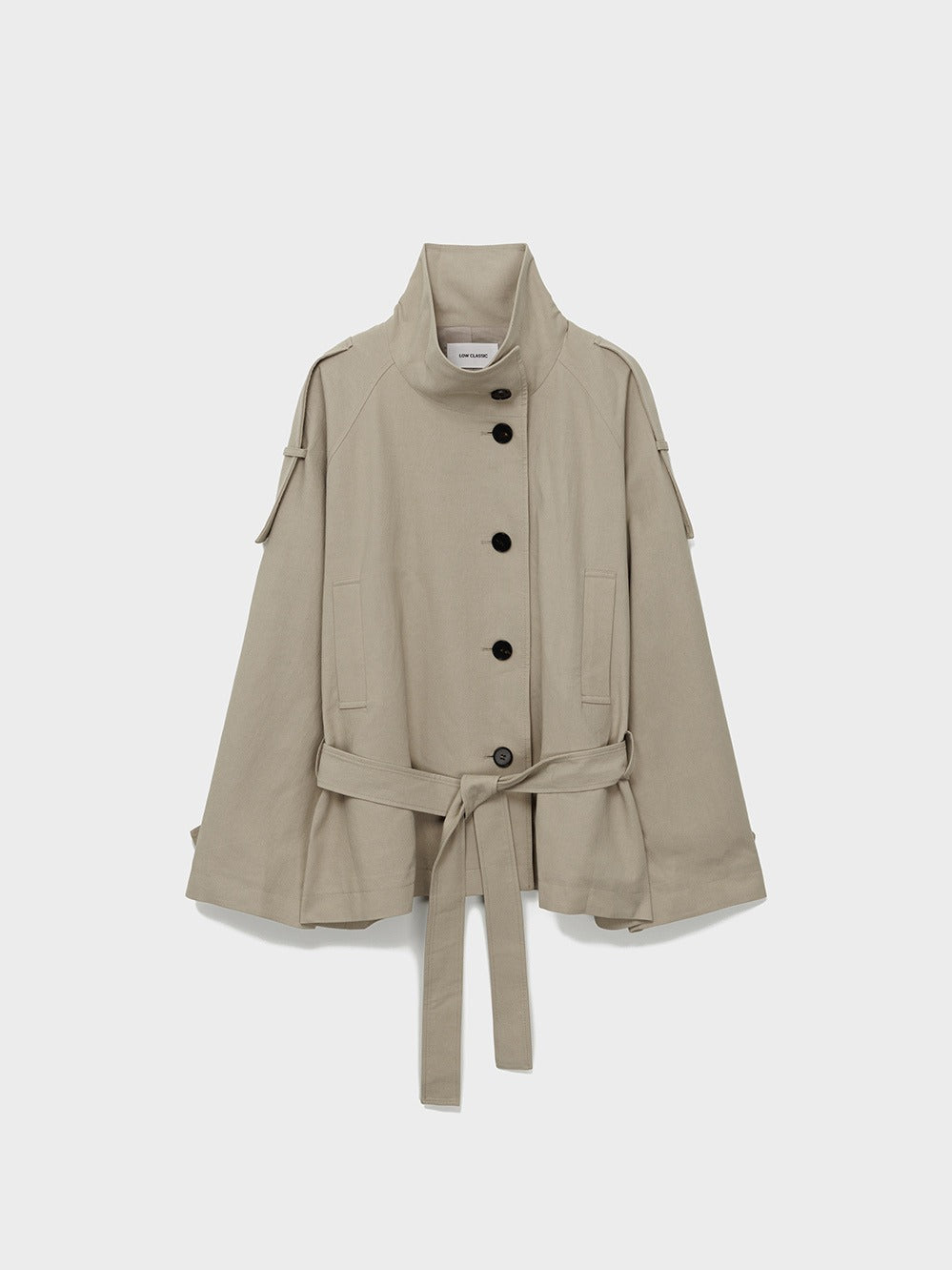 Low Classic Low-Waisted Washed Cotton Half Jacket Beige