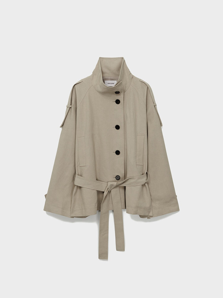 Low Classic Low-Waisted Washed Cotton Half Jacket Beige