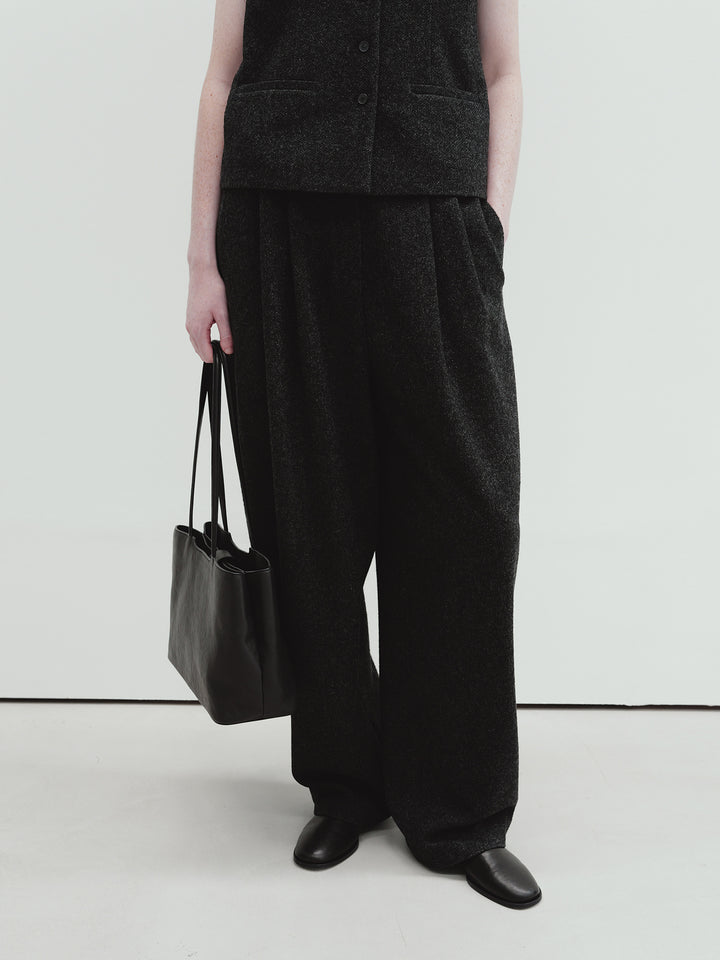 Moia melange wool pants (charcoal)