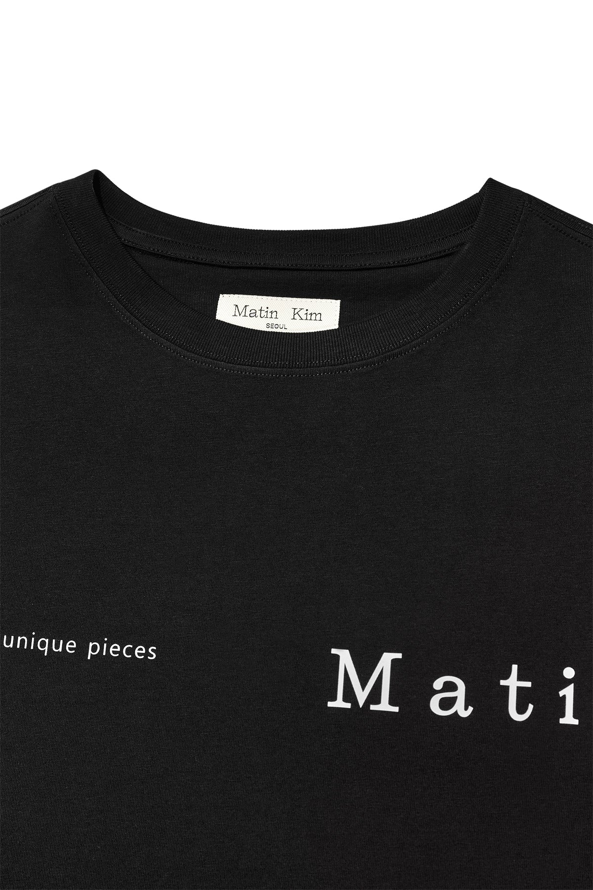 [matinkim] HALF TEXT LOGO TOP FOR WOMEN IN BLACK