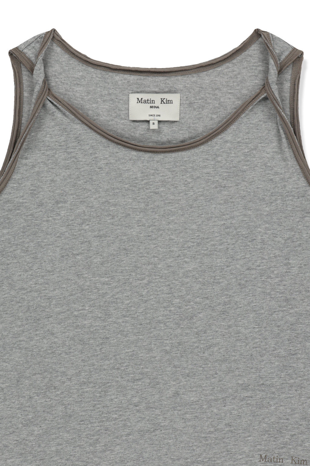 Matinkim Twist Shoulder Sleeveless Top IN Grey