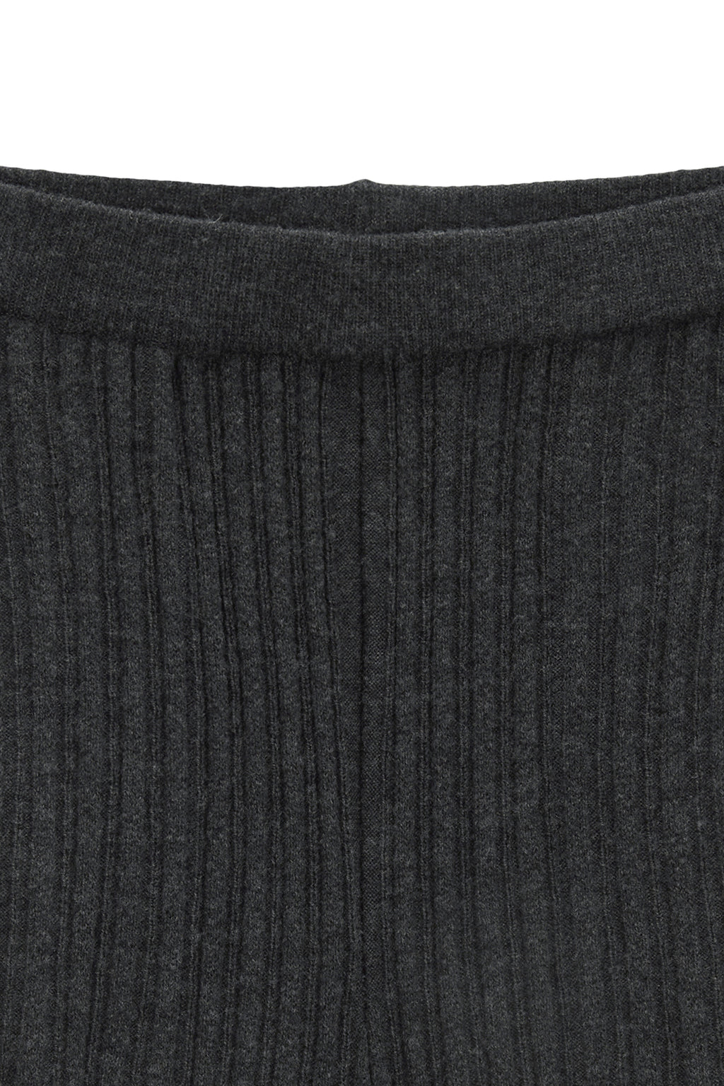 [matinkim] LAYERED KNIT BOOTS CUT PANTS IN CHARCOAL