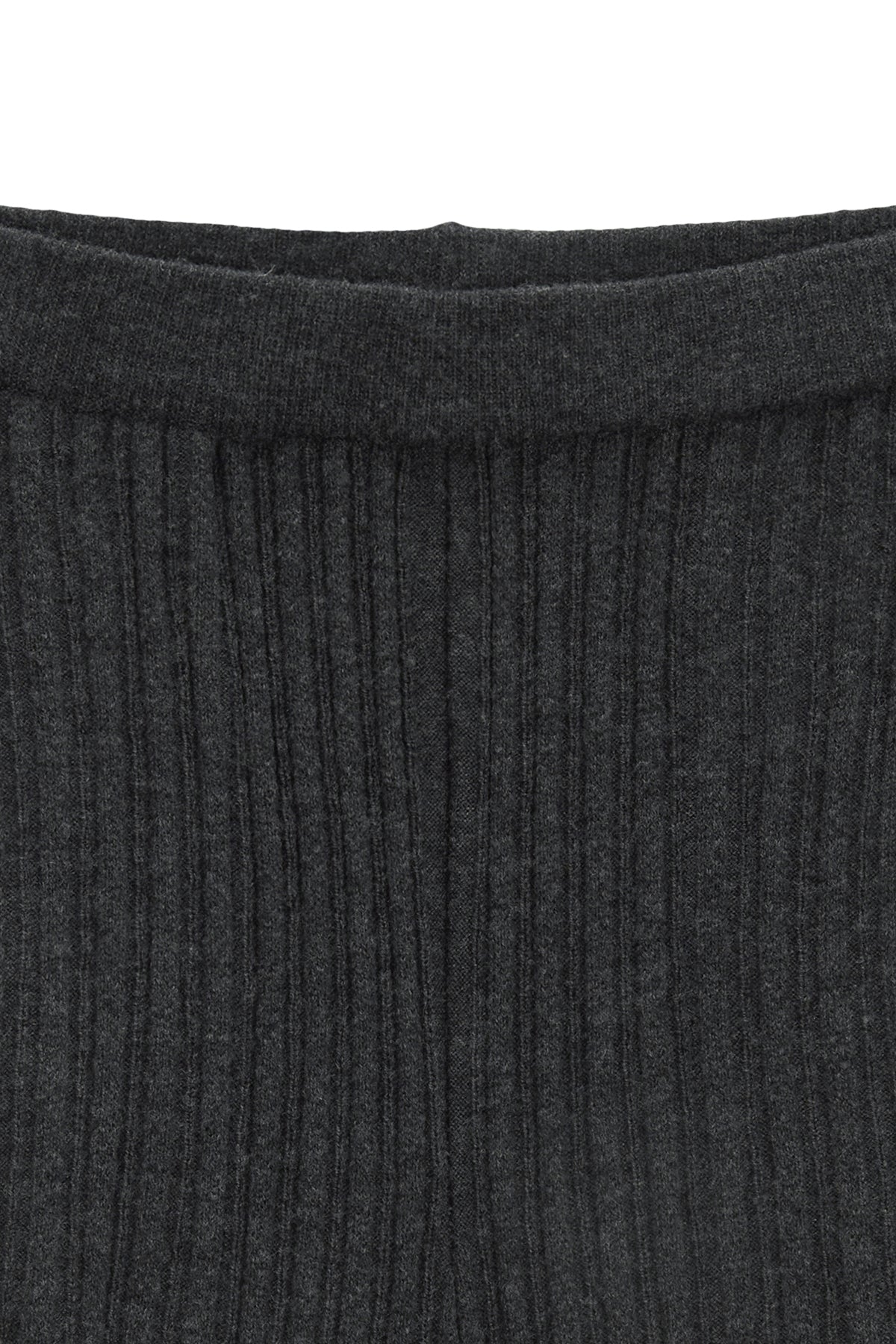 [matinkim] LAYERED KNIT BOOTS CUT PANTS IN CHARCOAL