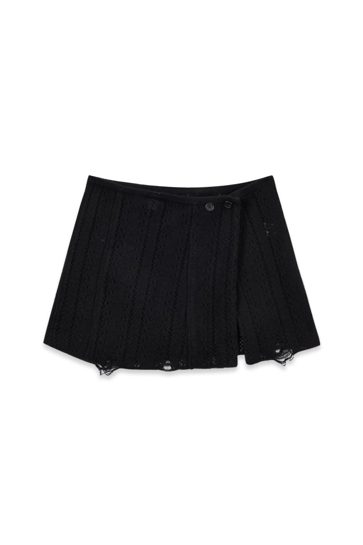 [matinkim] PUNCHING WRAP MINI SKIRT IN BLACK
