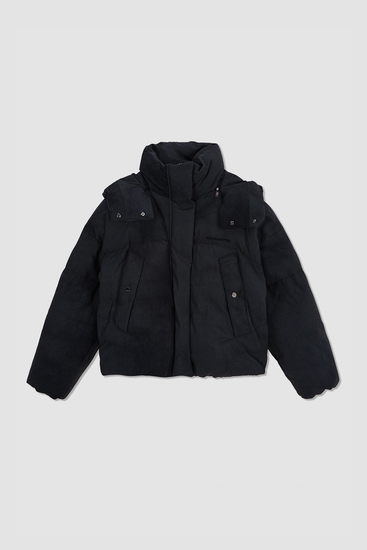 [matinkim] Dying Effect Volume Puffer Down Jumper IN Charcoal