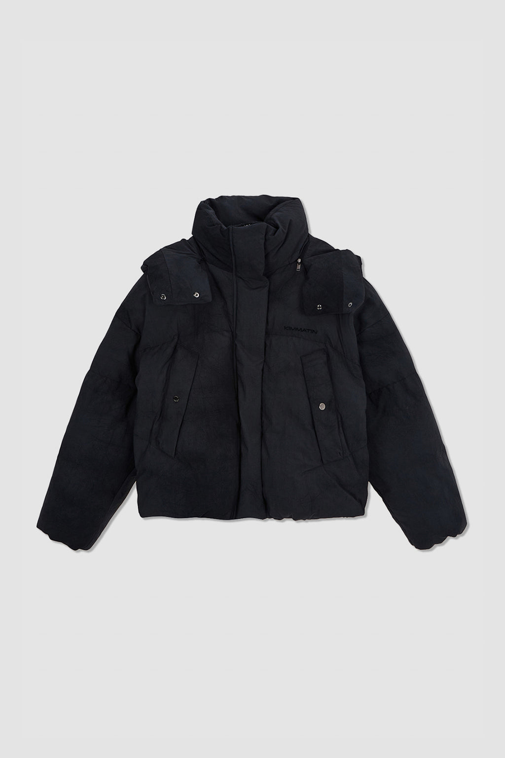 [matinkim] Dying Effect Volume Puffer Down Jumper IN Charcoal
