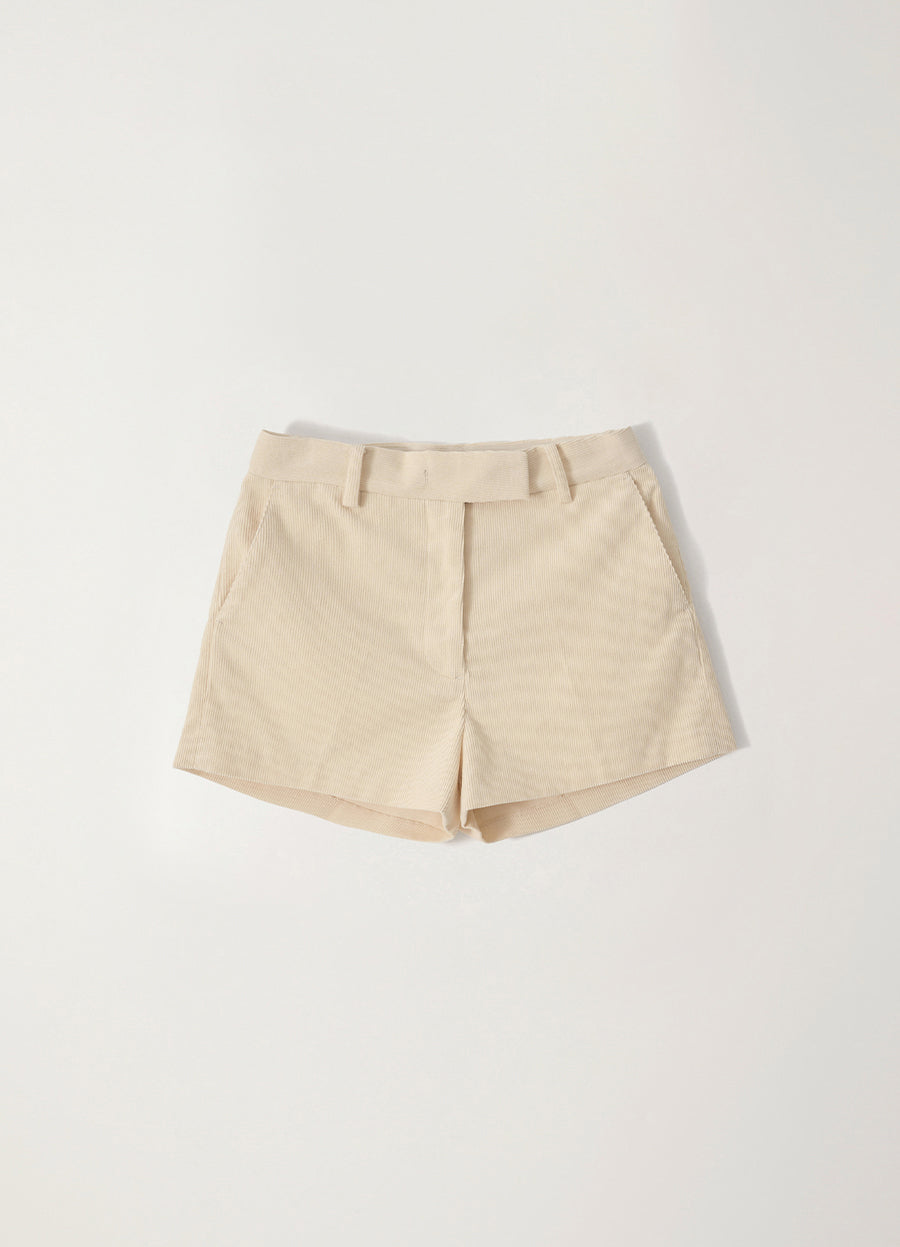 Nothing Written Micro-corduroy shorts (Ivory)