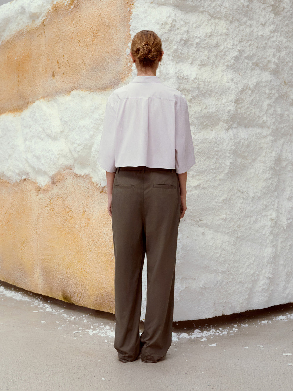 Low Classic Half Sleeve Cropped Shirt Light Pink