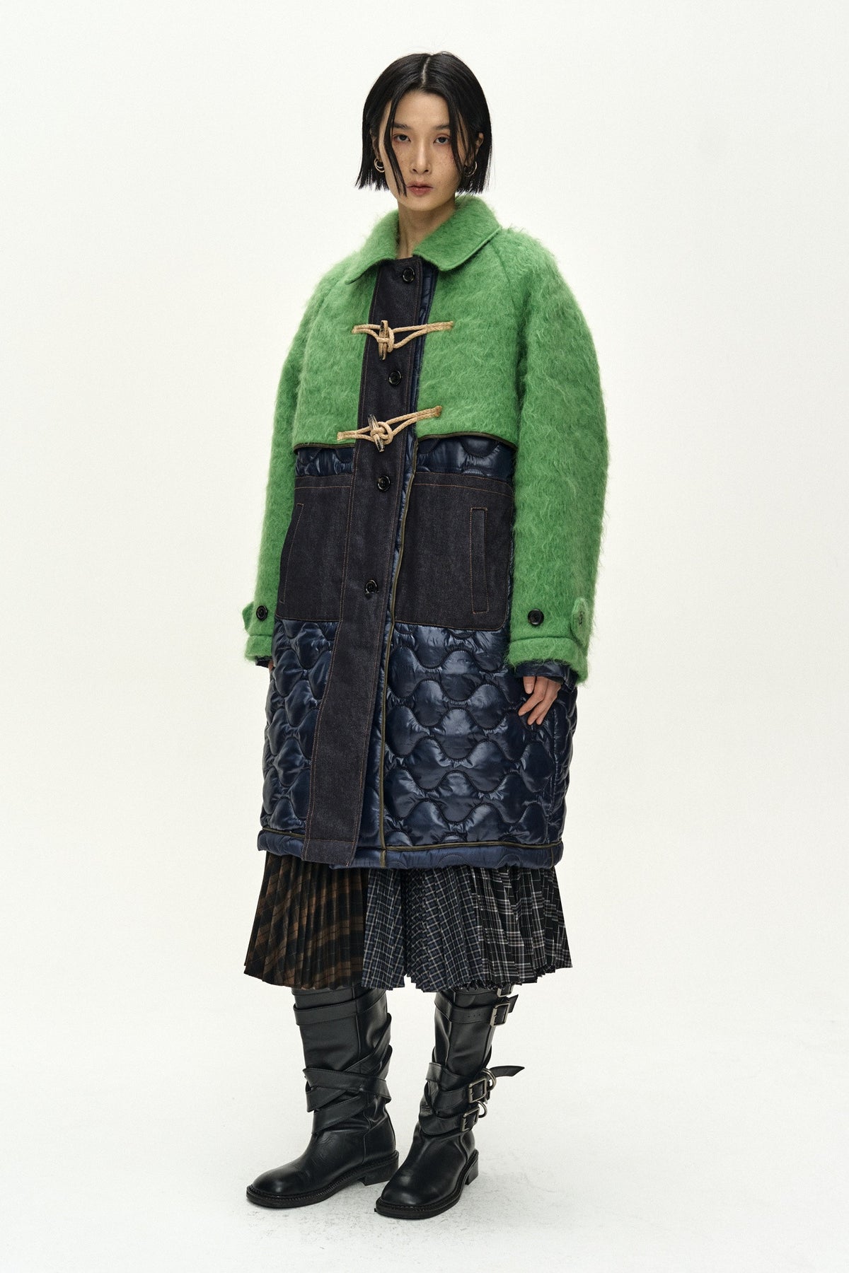 Andersson Bell Lawn Hairy Wool Quilted Duffle Coat
