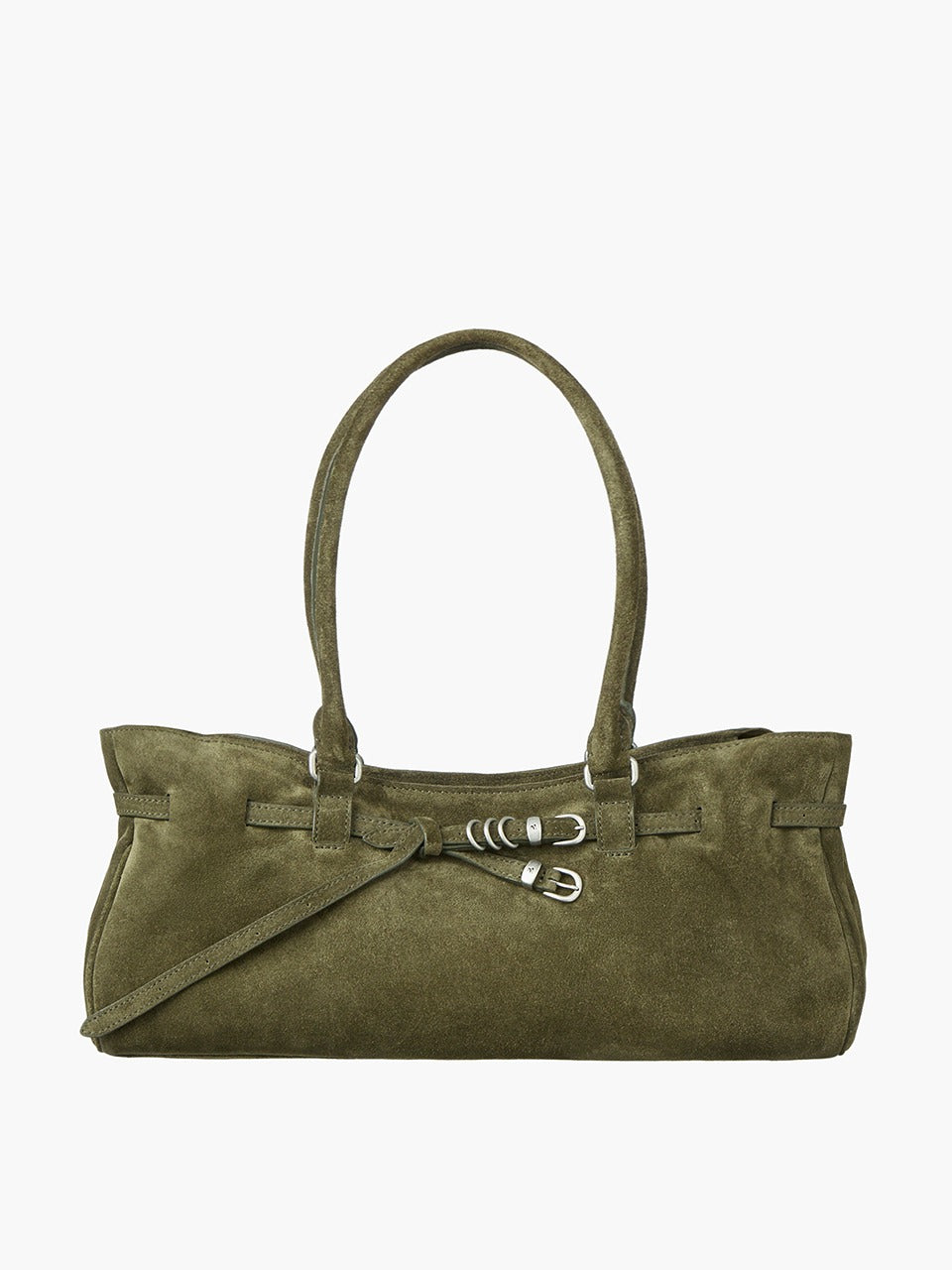 Margesherwood Soft Grandma Shoulder Bag dark olive suede