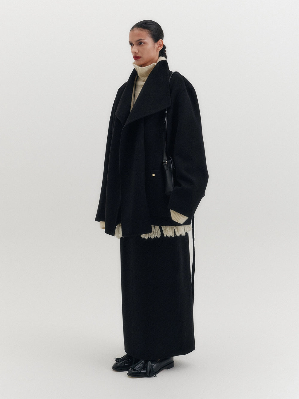 EENK Shawl Collar Coat - Black