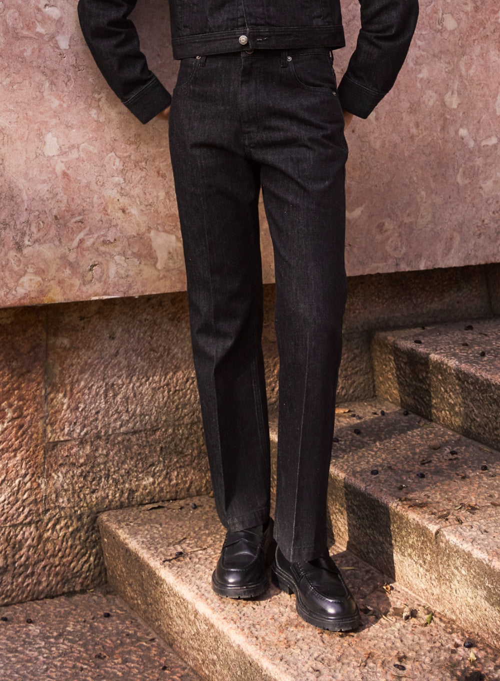 [satur] 1/28 Pre-order Delivery (W) Classic Nonfade Straight Denim Pants - Black