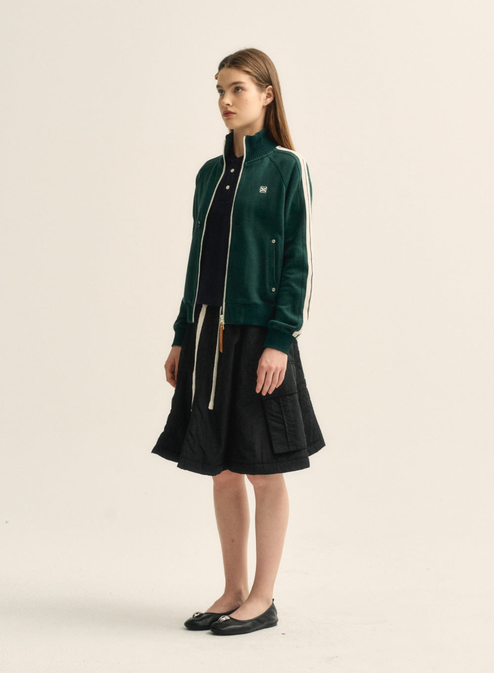 [satur] (W) Lawton All Day Track Zip-up Jacket - Teal Green